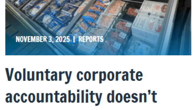 Image of SeaChoice Report on website title Voluntary corporate accountability doesn’t work. Canada needs to mandate it.