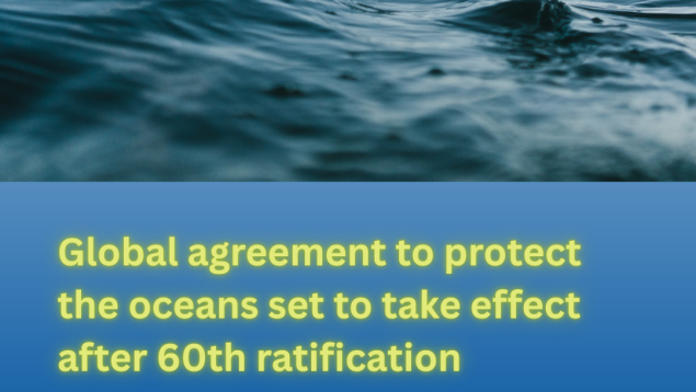 picture of waves representing the high seas. Title Global agreement to protect the oceans set to take effect after 60th ratification