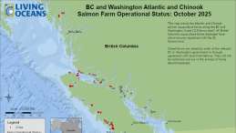 Map of open and closed salmon farm tenures