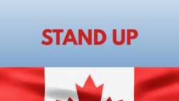 image of Canada flag with words Stan Up above