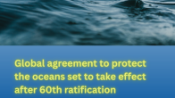 picture of waves representing the high seas. Title Global agreement to protect the oceans set to take effect after 60th ratification